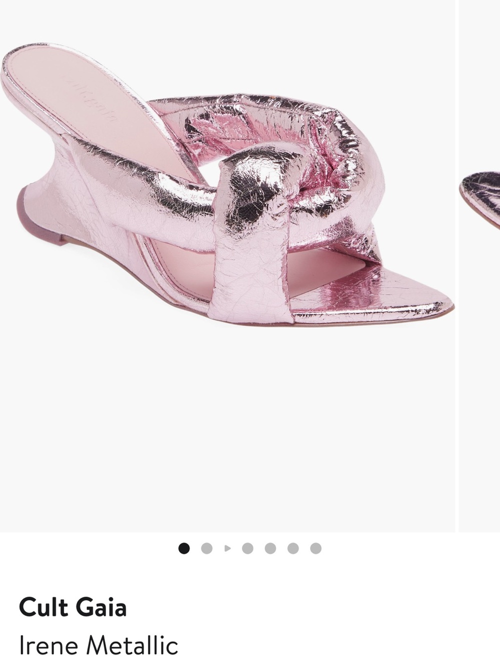 Cult Gaia Metallic Pink Knotted Slide Mule SOLD OUT EVERYWHERE!